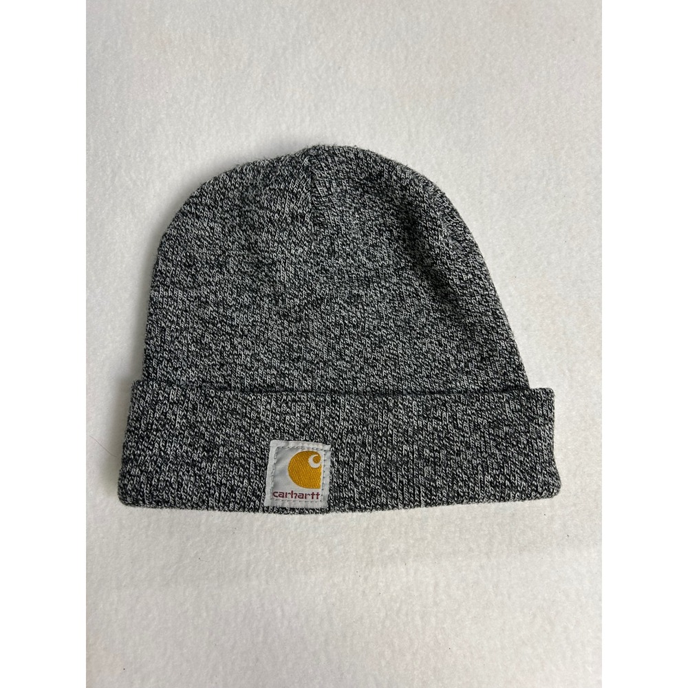 Workwear Gorpcore Carhartt Unisex OS Grey Marled Knit Logo Patch Beanie Hat